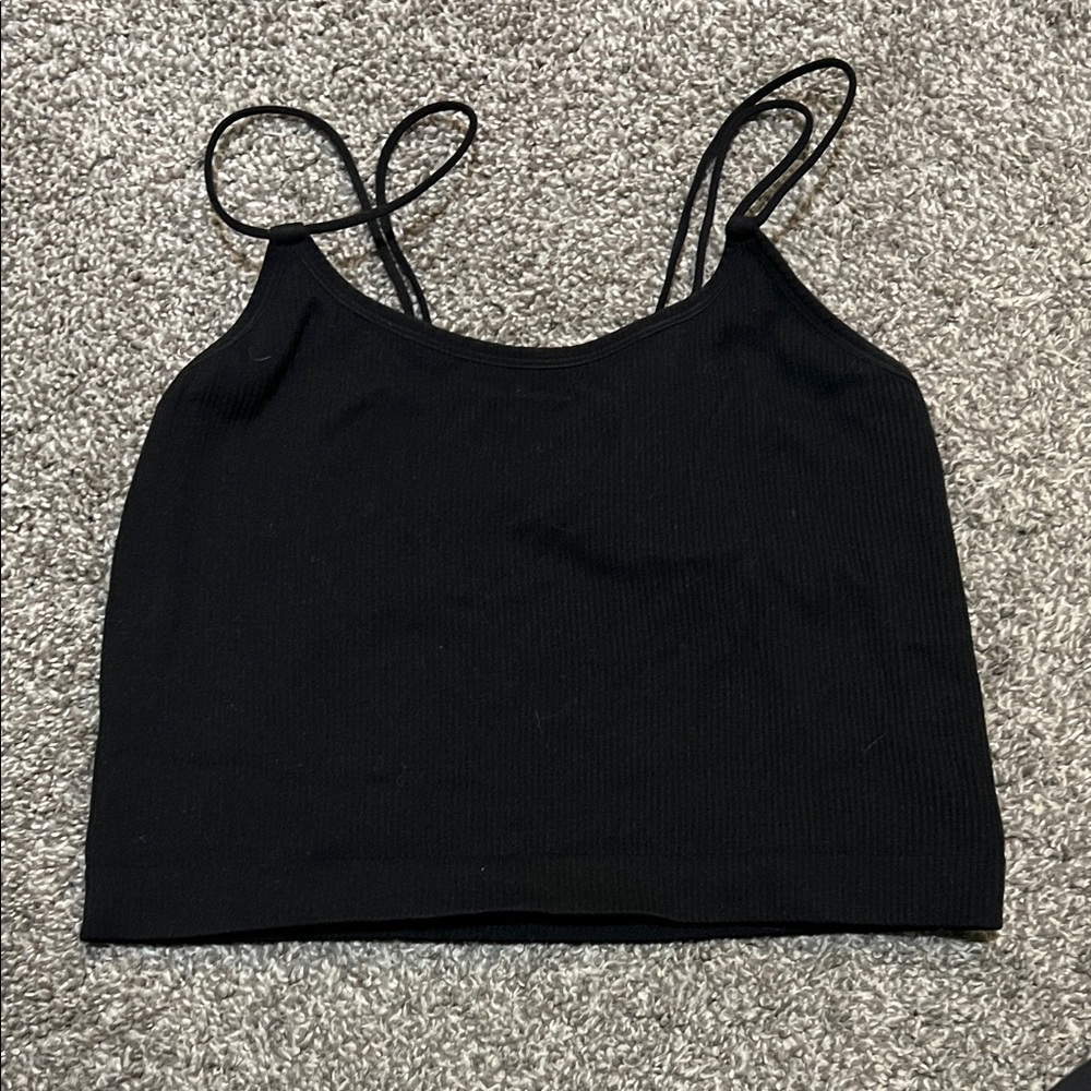 Colsie Black Ribbed Camisole Top